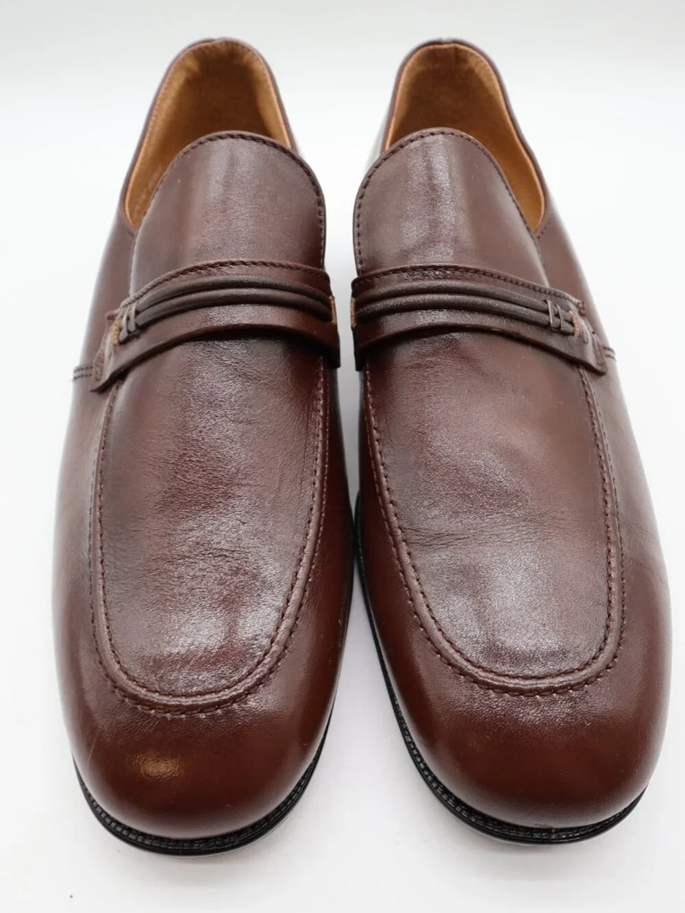 Barclay Men's 10.5 D Brown Leather Slip-On Dress Loafers Vintage USA Made